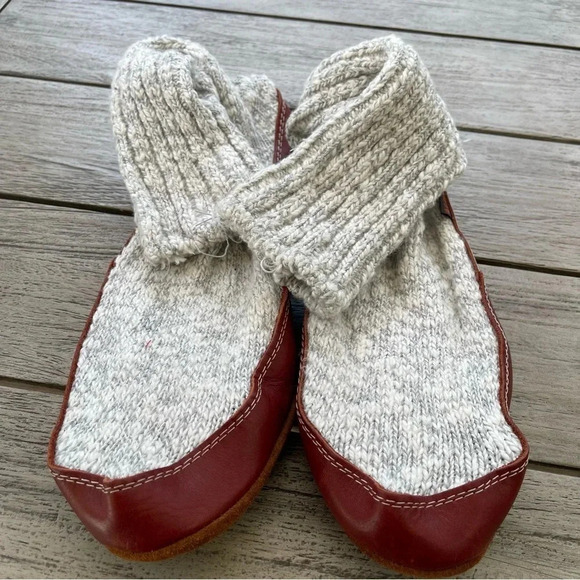 Acorn Mens Rag Cotton Leather Sock Slippers Mens Size 10.5-11.5 - Picture 1 of 5